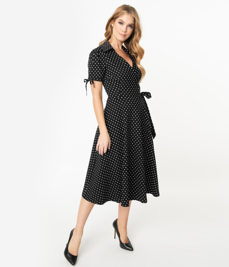 Linen wrap dress summer black wrap ...